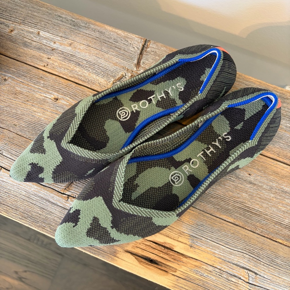Rothy's The Point Camouflage Slip On Flats 7.5